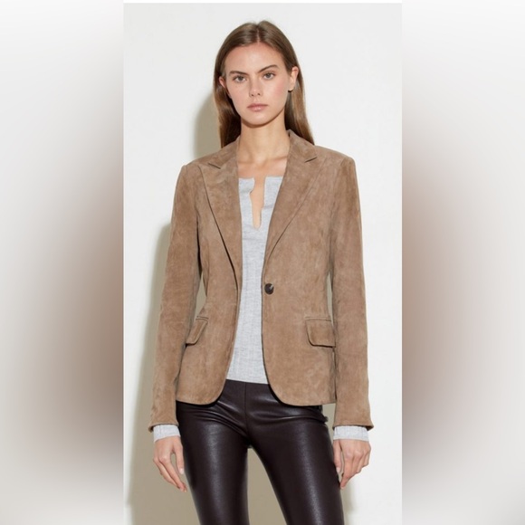 Susan Bender constructed stretch suede blazer - Size 4 - Picture 1 of 6